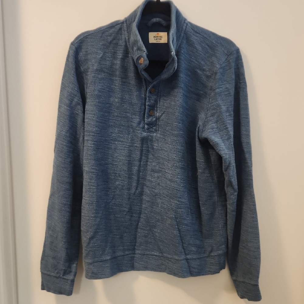 Blue Button-Up Sweater